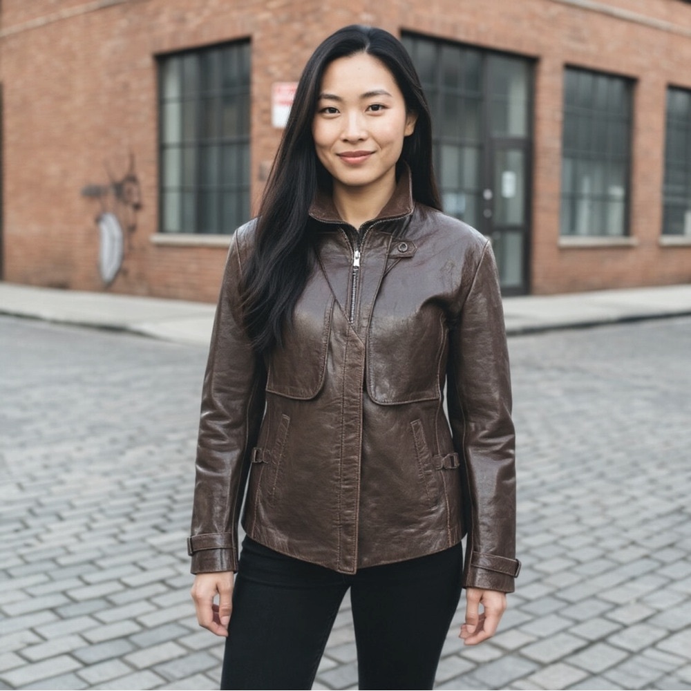 FLIGHT SUITS Ltd. Women’s Pilot Bomber Jacket Rich Brown Buttery Leather | Sz 14